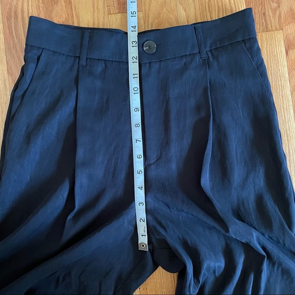 Zara High Waisted Full Length Straight Trouser Pants Black 7385/499 - Picture 7 of 14